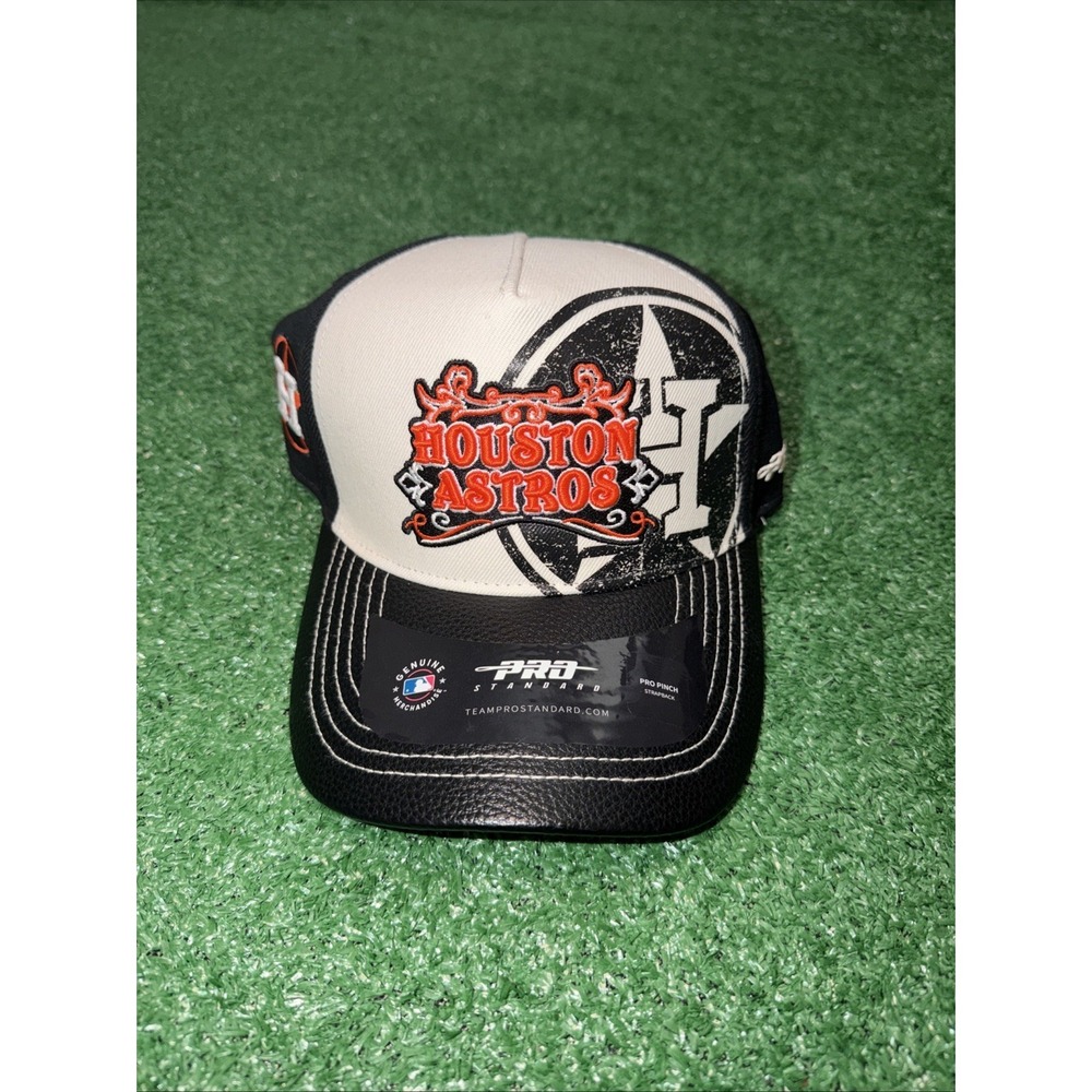 Pro Standard Houston Astros Hat Strapback Adjustable Black/Orange‎ Cap NWT